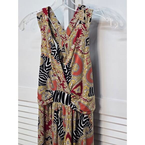SOMA Moroccan Paisley Print Lounge Dress Soft Stretch Maxi Size Small Comfy Soft - Picture 5 of 8